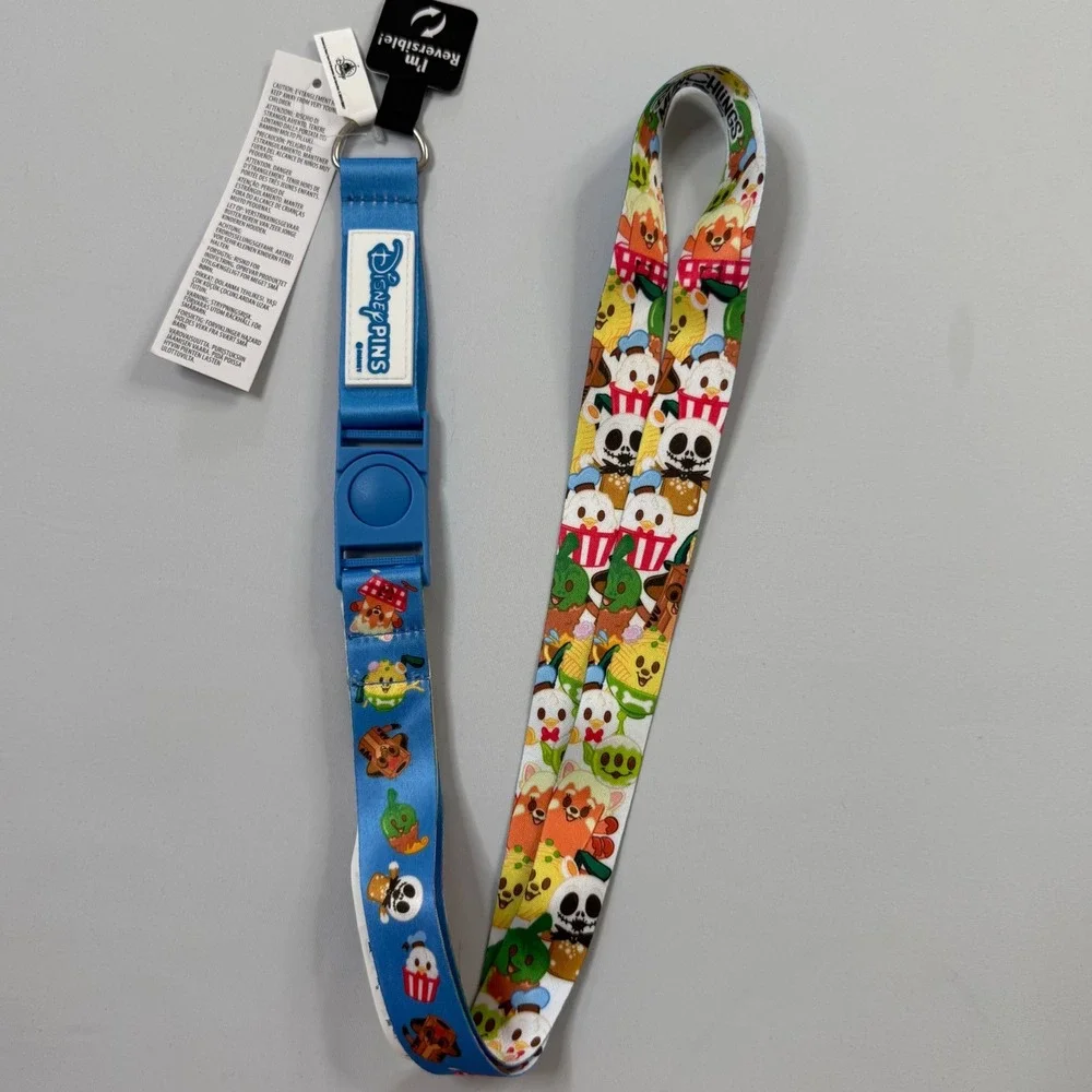 Disney Munchlings Lanyard Reversible Unisex OS Blue NEW Pin Trading Sweet Treats